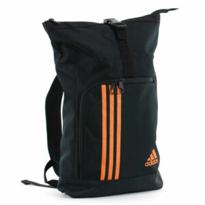 Adidas sporttas en rugzak | zwart met oranje logo