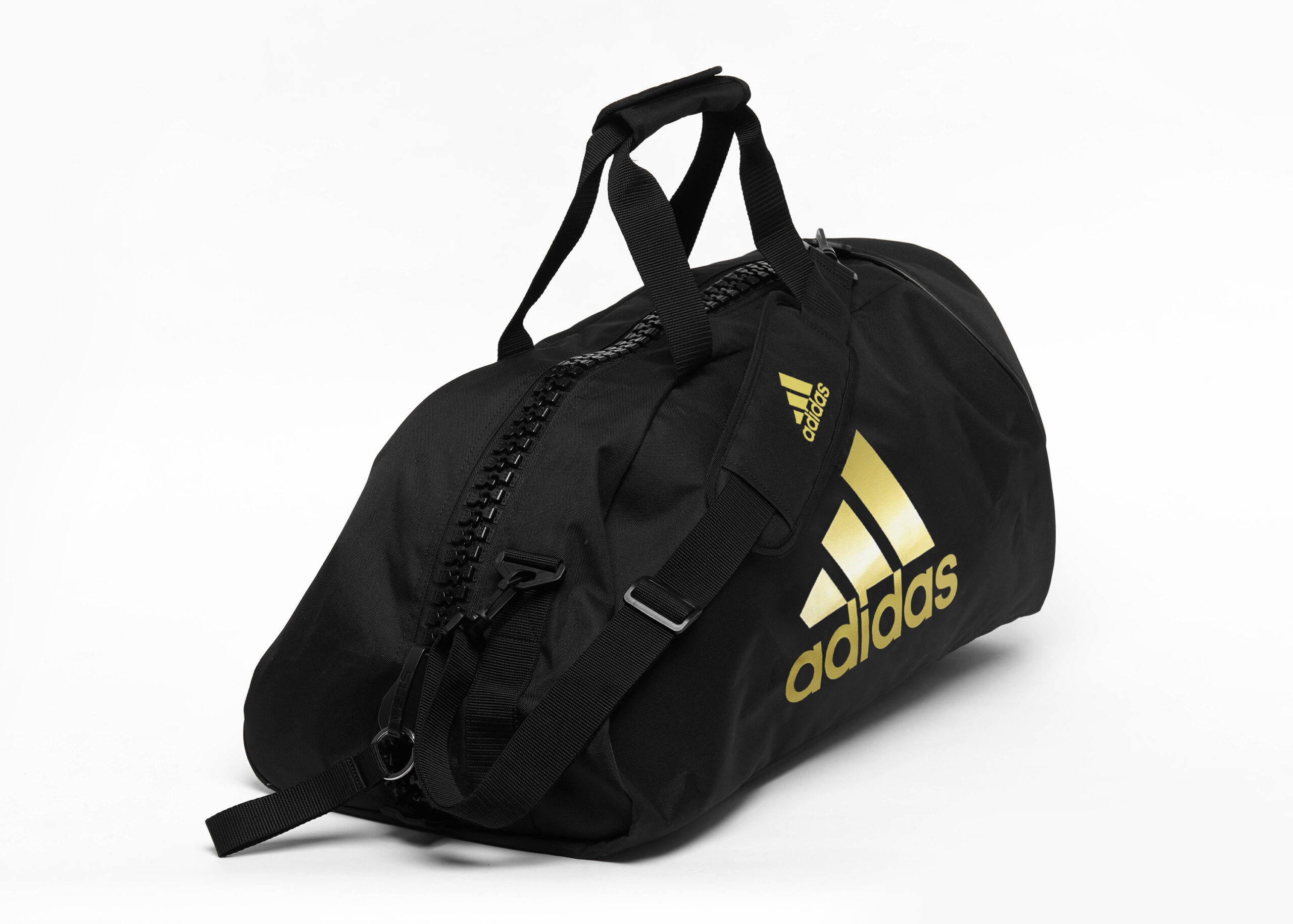 Adidas sporttas en rugzak ineen | zwart en goudkleurig logo ADIACC052MA