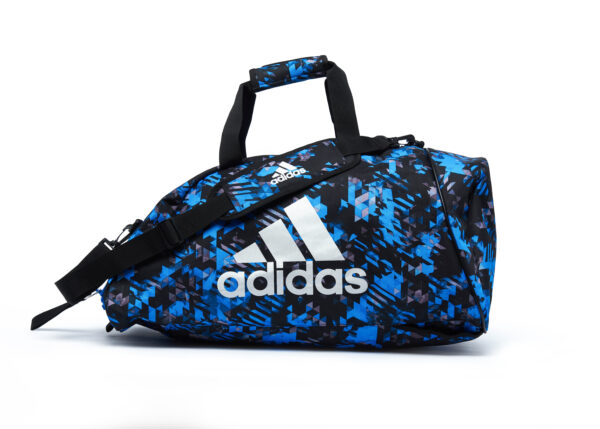 Adidas sporttas en rugzak | blauw-zwarte camoprint