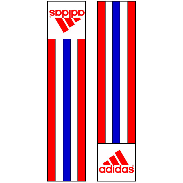 Adidas-schouderlabels voor je judopak | rood-wit-blauw