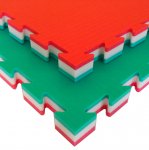 Puzzelmat voor judo Tatamix | 4 cm | zacht | groen-wit-rood