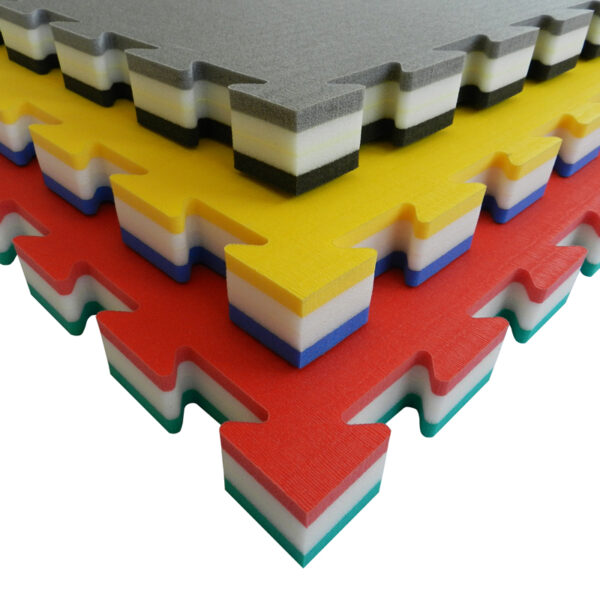 Puzzelmat voor judo Tatamix | 4 cm | zacht | groen-wit-rood