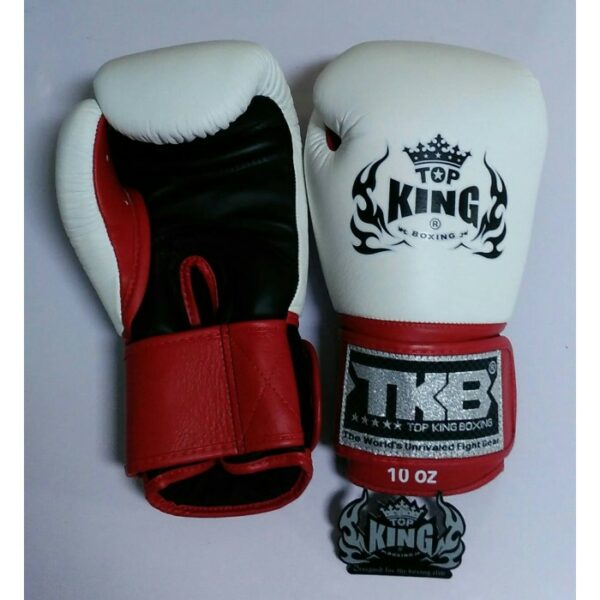Top King Boxing Gloves ''Ultimate" White Black Red (OP=OP)