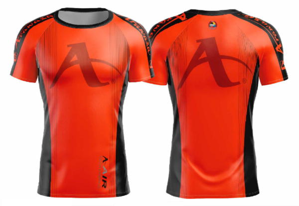 T-shirt Arawaza | dry-fit | oranje-zwart