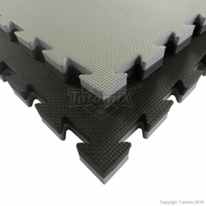 Puzzelmat budo & MMA Tatamix | 3 cm| T-relief | grijs-zwart
