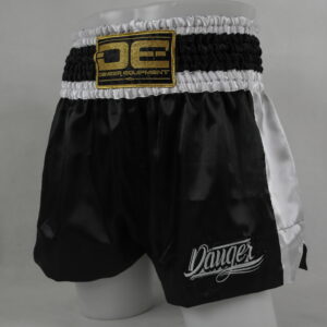 Kickboksbroekje Danger Muay Thai Shorts Eco | zwart-wit