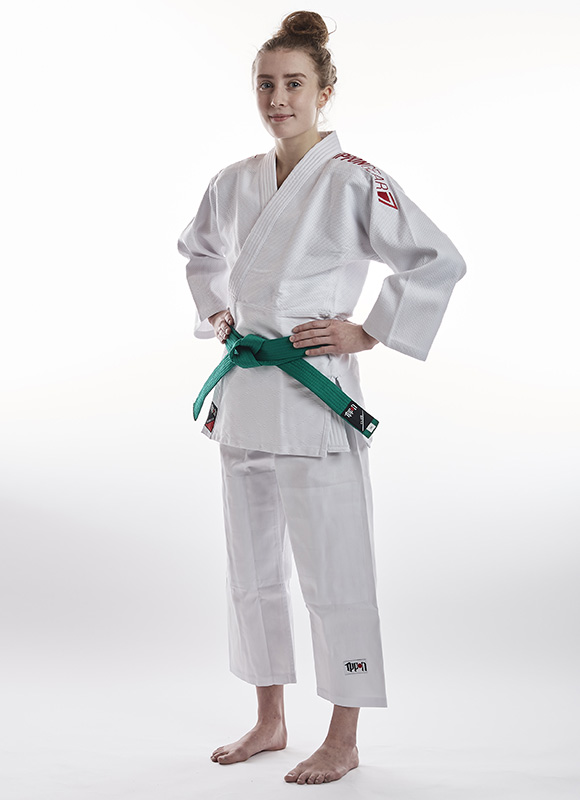 Ippon Gear Future 2.0 – red volledig jeugd judopak, rood log