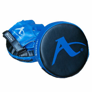 Karate-focushandschoenen (rond) Arawaza | zwart-blauw