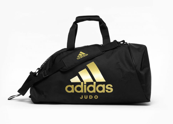 Judotas Adidas - sporttas en rugzak ineen | zwart-goud