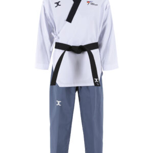 JCalicu poomsae dan taekwondopak voor dames | WT | wit-blauw
