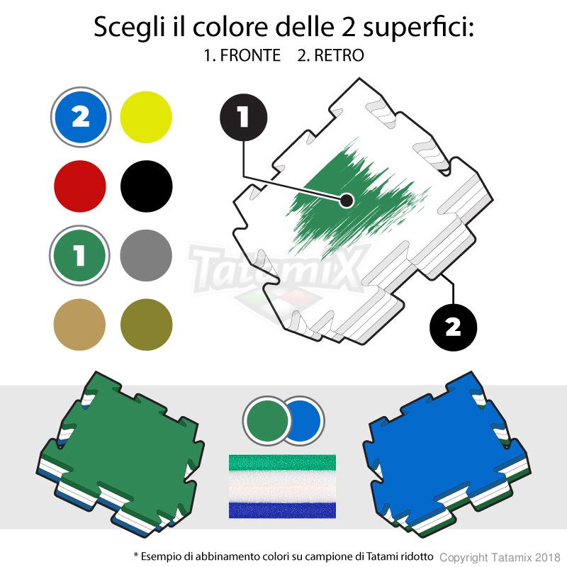 Tatamix puzzelmat budo, grappling MMA | 5 cm | div. kleuren