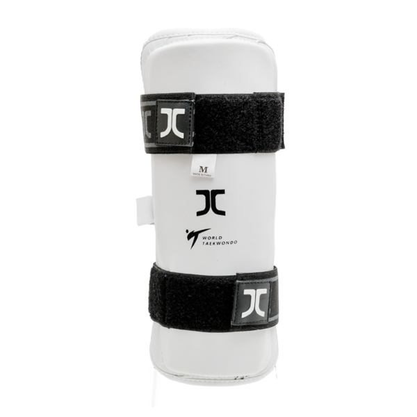 Taekwondo-scheenbeschermers JCalicu | WT-goedgekeurd | wit